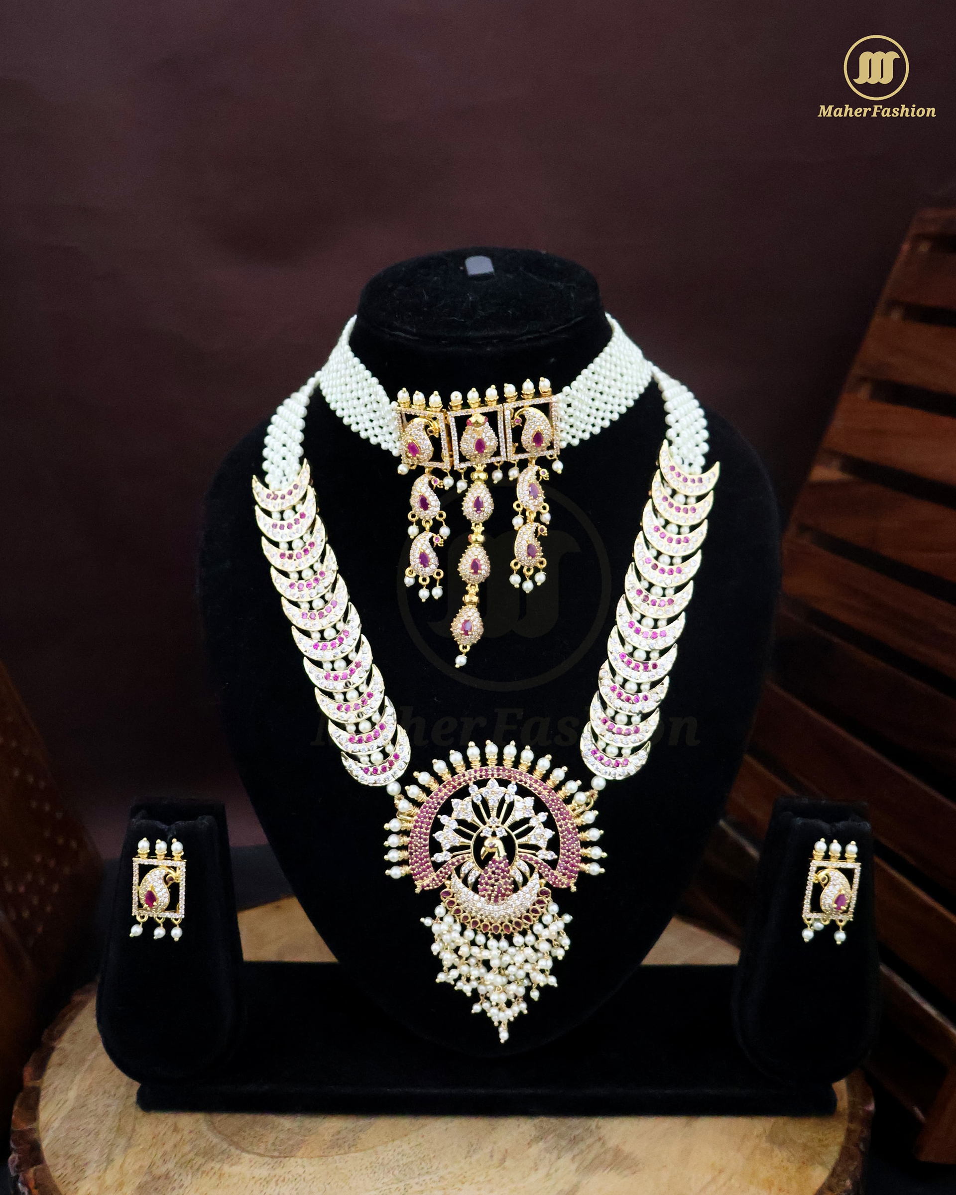 Traditional  Maharashtrian Bridal Pearl Set